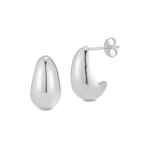 Chloe And Madison Silver Dome Huggie Earrings - One Size